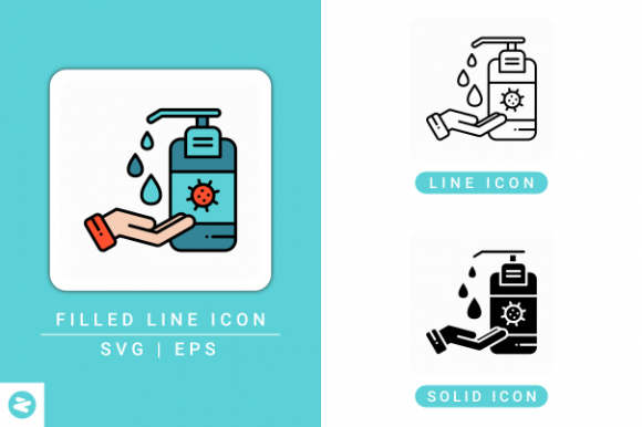 Antibacterial Icons Set: Enhancing Visual Communication in Health-Centered Design
