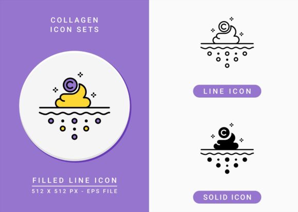 Collagen Icons Set: Enhancing Design Projects with Versatile Vector Graphics