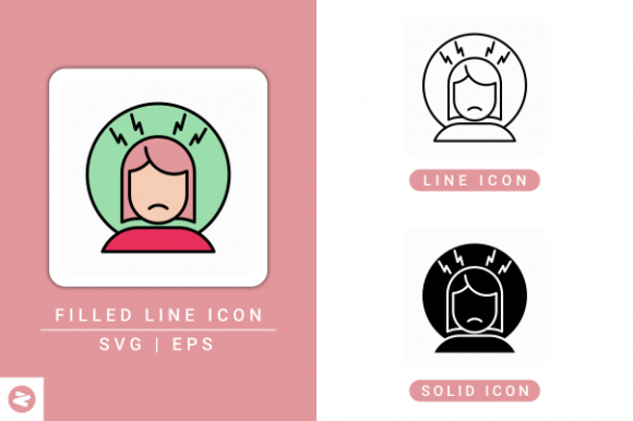 Depression Icons Set: Design Assets for Stress and Pressure Concepts