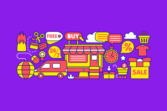 Enhancing Digital Presence with Online Shop Graphic Elements