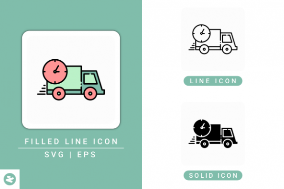 Express Van Icons Set: Enhancing Visual Communication for Fast Delivery Concepts