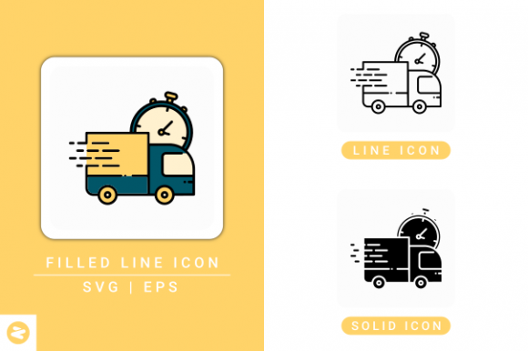Fast Delivery Icons Set for Modern Design Projects