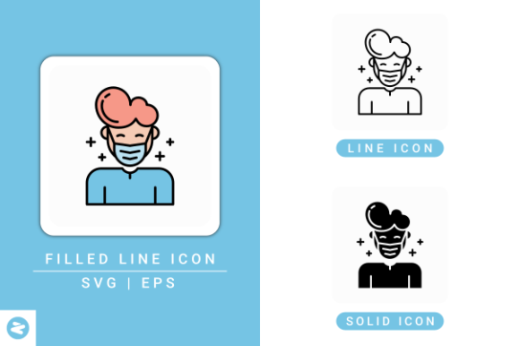 Man Facemask Icons Set: A Versatile Design Resource for Modern Visual Communication