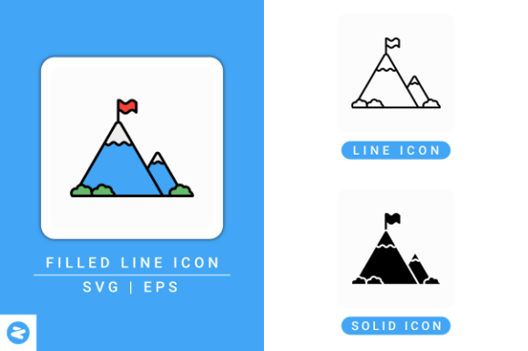 Mountain Icons Set: A Versatile Design Resource for Web and UI Projects