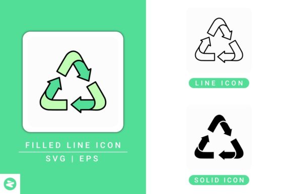 Recycle Icons Set: Clean, Versatile Design for Modern Visual Projects