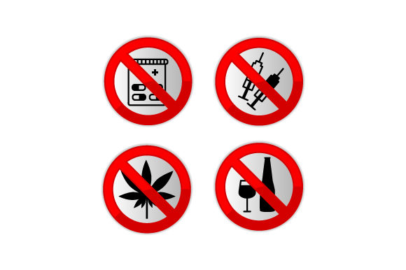Set Prohibited Sign Drugs Vector: A Versatile Design Tool for Clear Communication