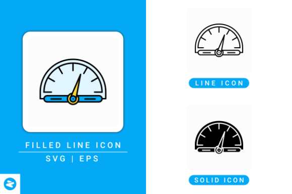 Speedometer Icons Set: Enhancing Design Workflows with Versatile Vector Illustrations