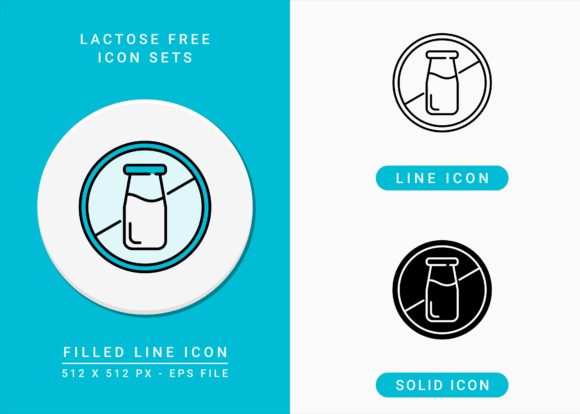 Strategic Use of the Lactose Free Icons Set for Visual Communication and Branding