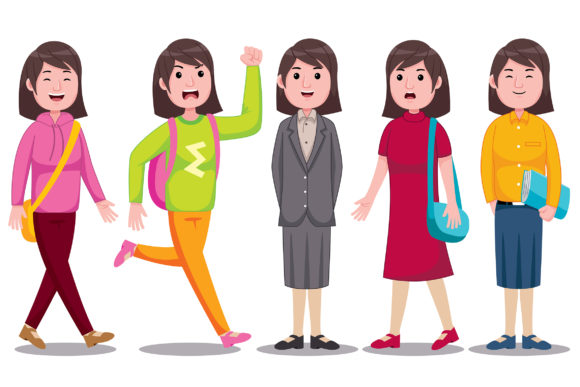 Young Woman Student Vector Style 1: A Versatile Asset for Creative and Professional Workflows